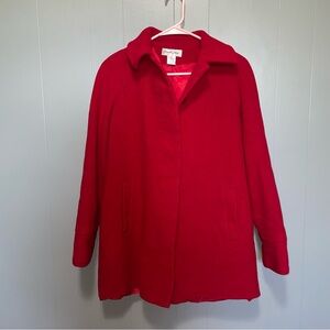 Preston & York Red Wool Pea Coat Size 8